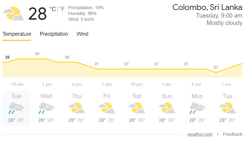 Colombo Weather Update