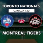 TOR vs MON Dream 11 Prediction 15th Match Global T20 Canada | TOR vs MON Team News, Playing 11