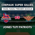 CHE VS TUT DREAM 11 TEAM PREDICTION तमिल नाडु T20 प्रीमियर लीग TEAM NEWS, PLAYING 11