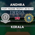 AND vs KER Dream11 Prediction Vijay Hazare Trophy 2018 Team News, Playing 11