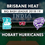 BRH vs HBH Dream 11 Team बिग बैश लीग 2018-19 Match Preview, Team News, Playing 11