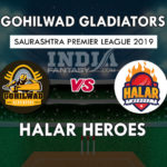 GG vs HH Dream 11 Hindi Prediction सौराष्ट्र प्रीमियर लीग 2019 Team News, Playing 11