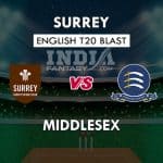 MID vs SUR Dream11 Match Prediction | T20 Vitality Blast 2019 | Fantasy Team News, Predicted 11