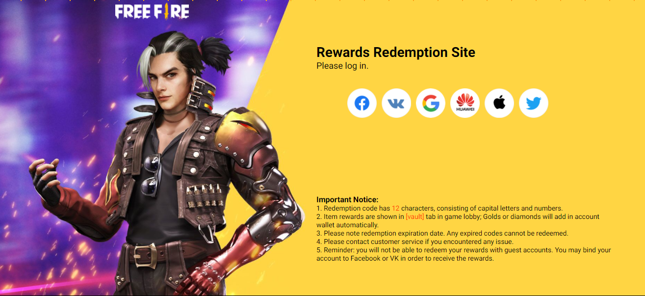 Free Fire Redeem Code Today 12  February 2022