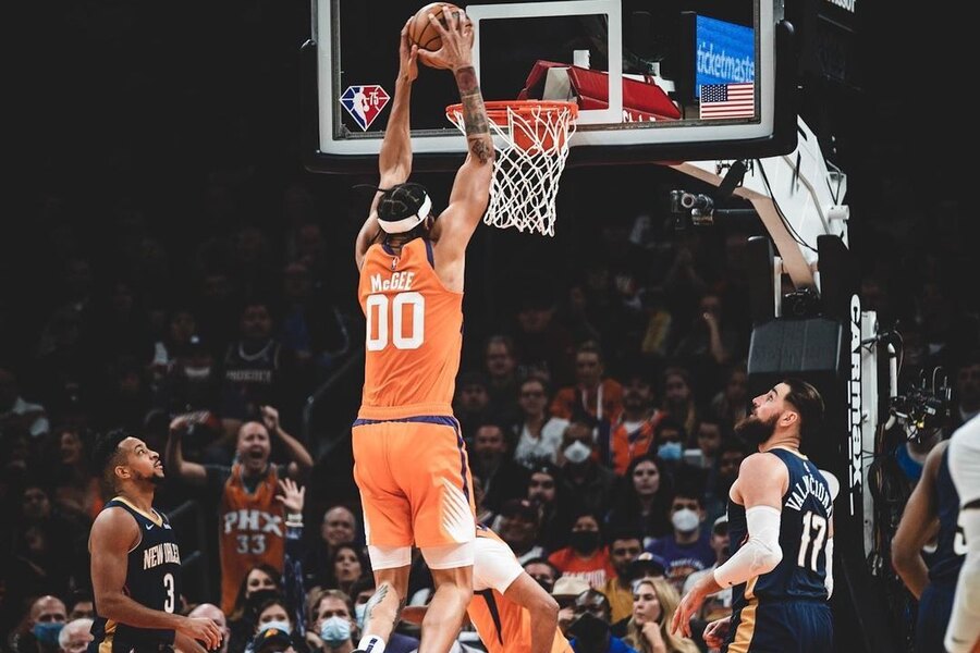 JaVale McGee dunking PHX vs POR Dream11