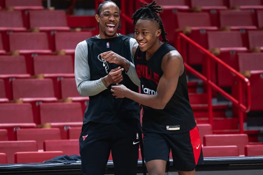 DeMar DeRozan and Ayu Dosunmu laughing ATL vs CHI Dream11