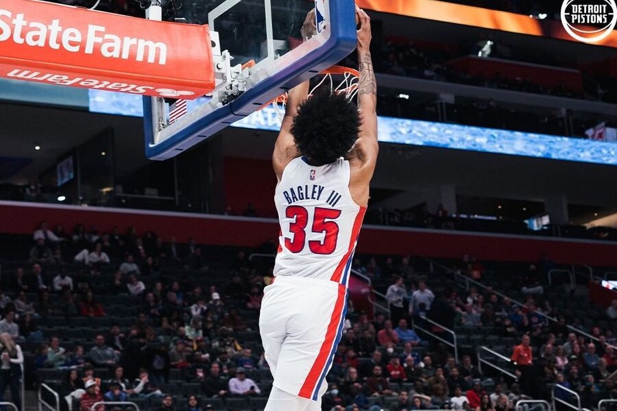 Marvin Bagley III dunking LAC vs DET Dream11
