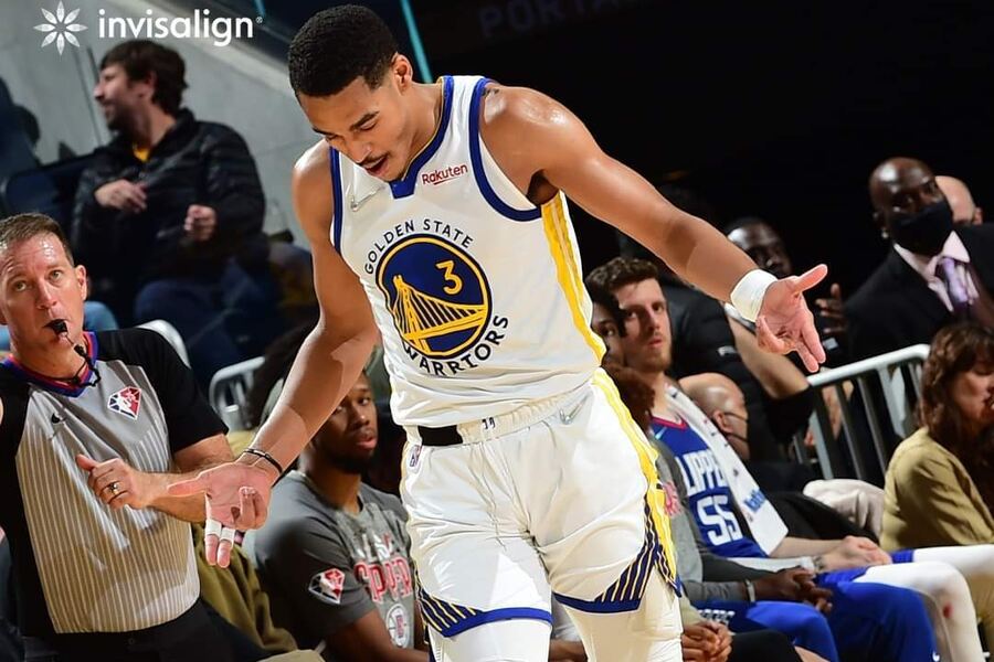 Jordan Poole celebrating DEN vs GSW Dream11