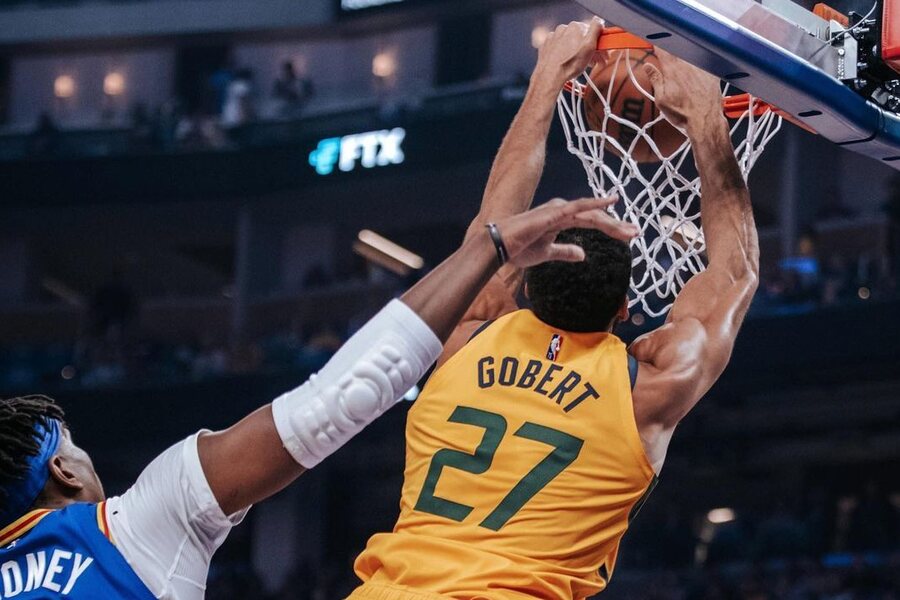 Rudy Gobert hard slam UTA vs MEM Dream11