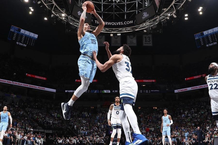 Brandon Clarke dunking over Karl Anthony-Towns MEM vs MIN Dream11