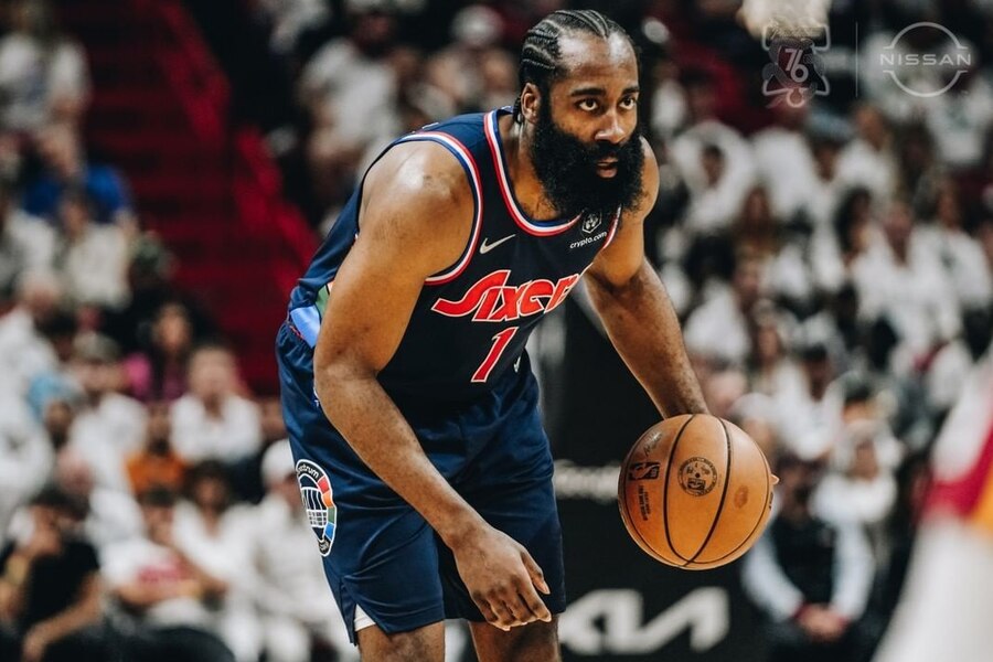 James Harden eyeing the defense PHI vs MIA Dream11