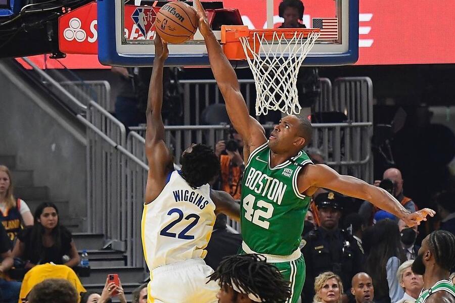 AL Horford blocking Wiggins BOS vs GSW Dream11