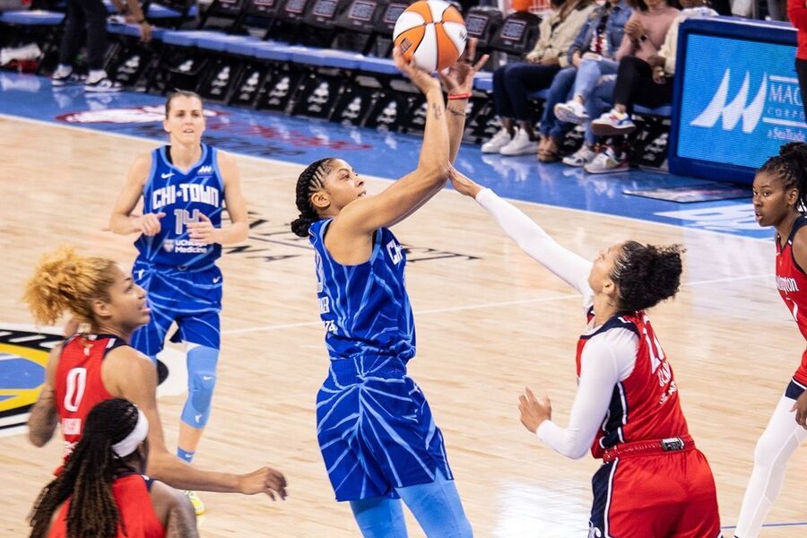 Candace Parker fading away CHI vs WAS Dream11