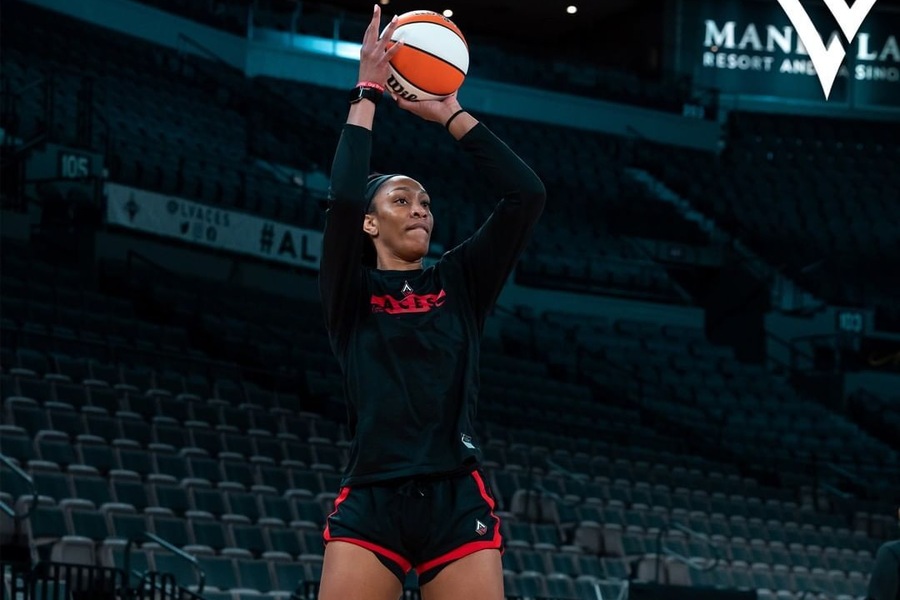 A'ja Wilson shooting practise LVA vs WAS Dream11