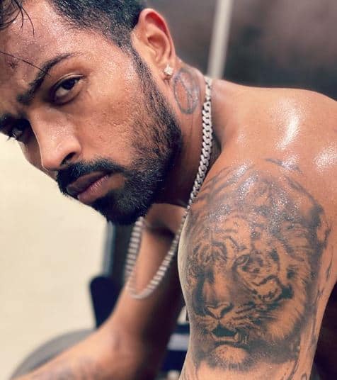 Hardik Pandya Tiger Tattoo