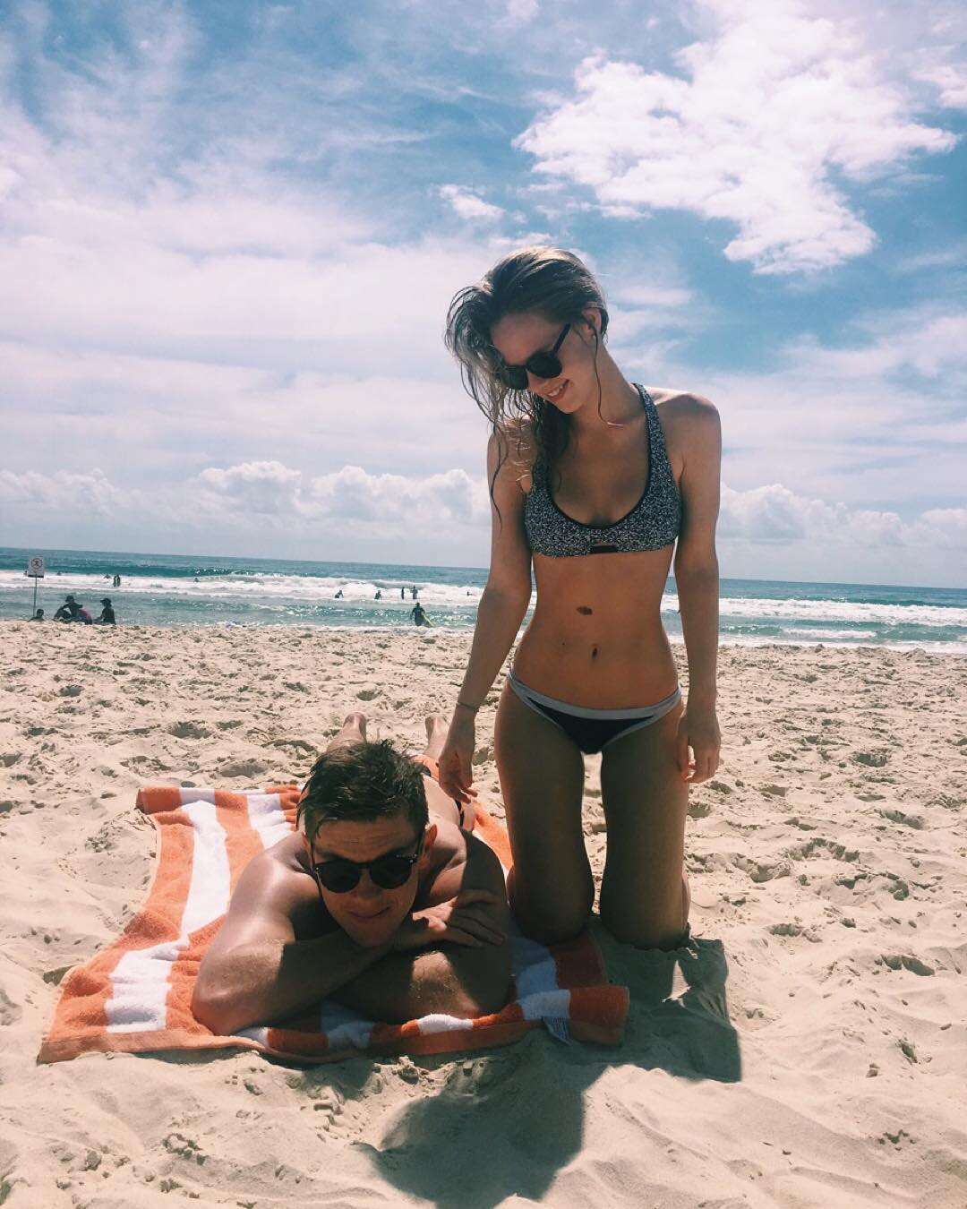 Hattie Palmer and Adam Zampa