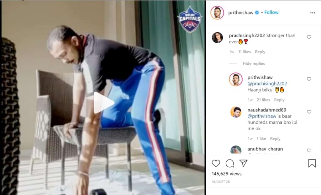 Prithvi shaw prachi singh dating