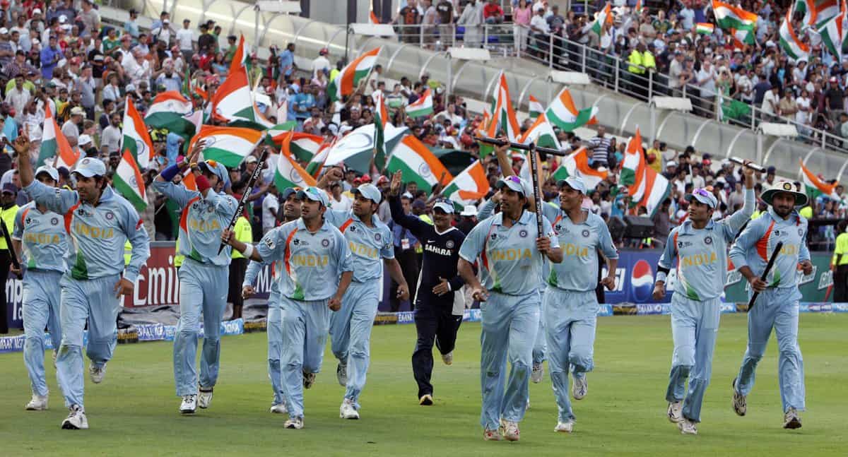 India won the inaugural T20 World Cup in 200in South Africa. Image @Twitter