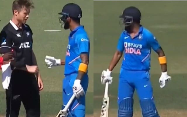 WATCH: KL Rahul and Jimmy Neesham involved in an argument during 3rd ODI