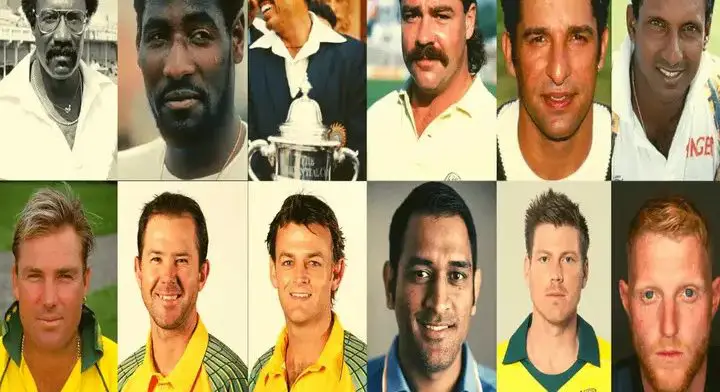 Ben Stokes, James Faulkner, Ricky Ponting, and MS Dhoni