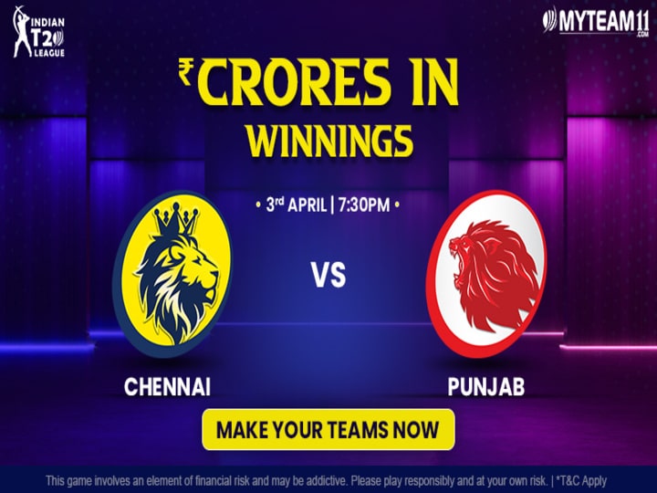 Chennai vs Punjab MyTeam11 Prediction, Player Stats, Pitch Report, MyTeam11 Team for Today’s Match | Indian T20 League