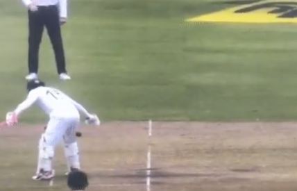 Watch: Mushfiqur Rahim comically pushes the ball away with his butt to avoid getting bowled