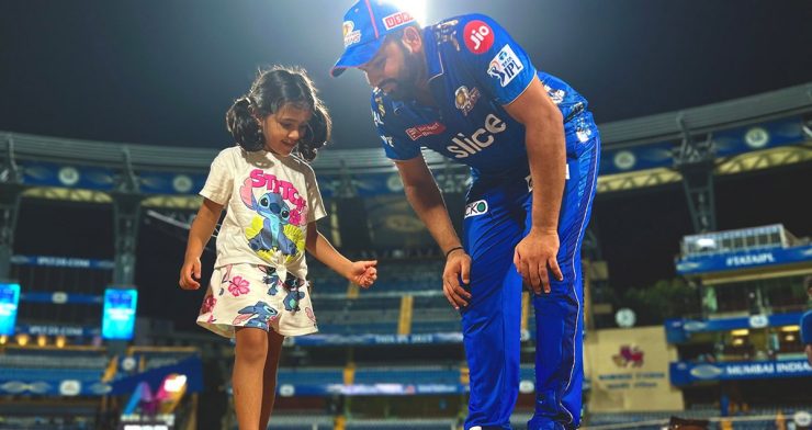 Rohit Sharma with daughter Samaira