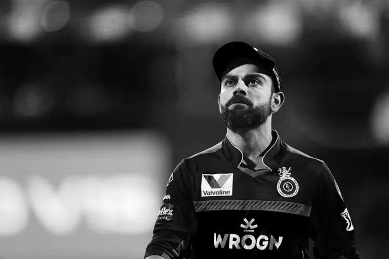 Virat Kohli black and white photo