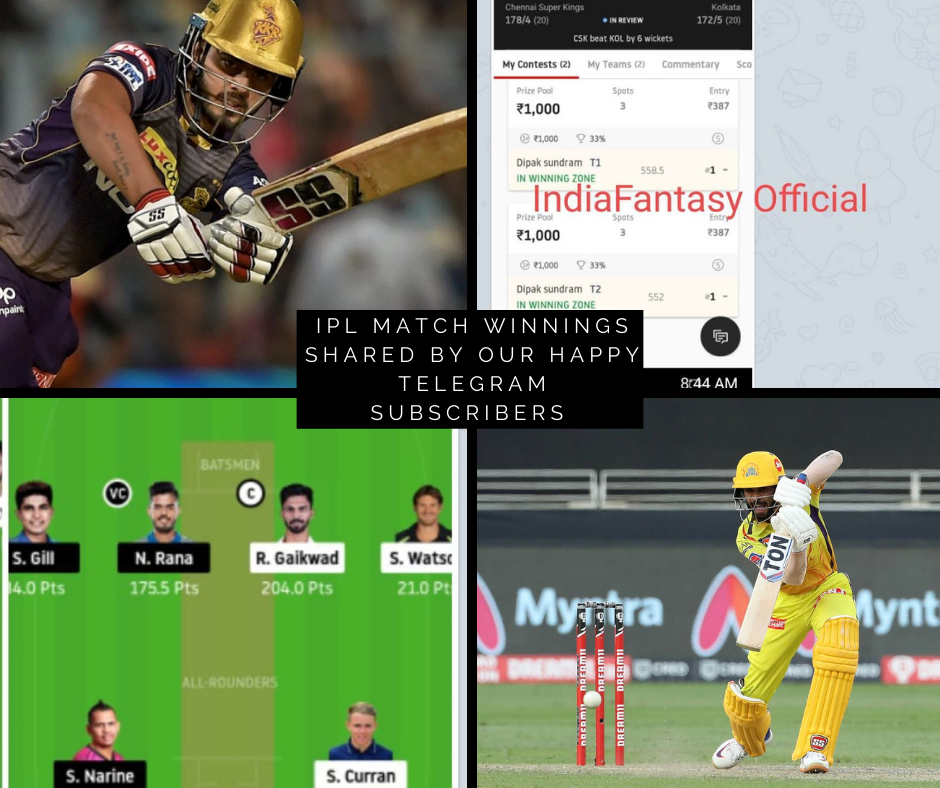 IPL and ECST10 Match Winnings shared by our Happy Telegram Subscribers