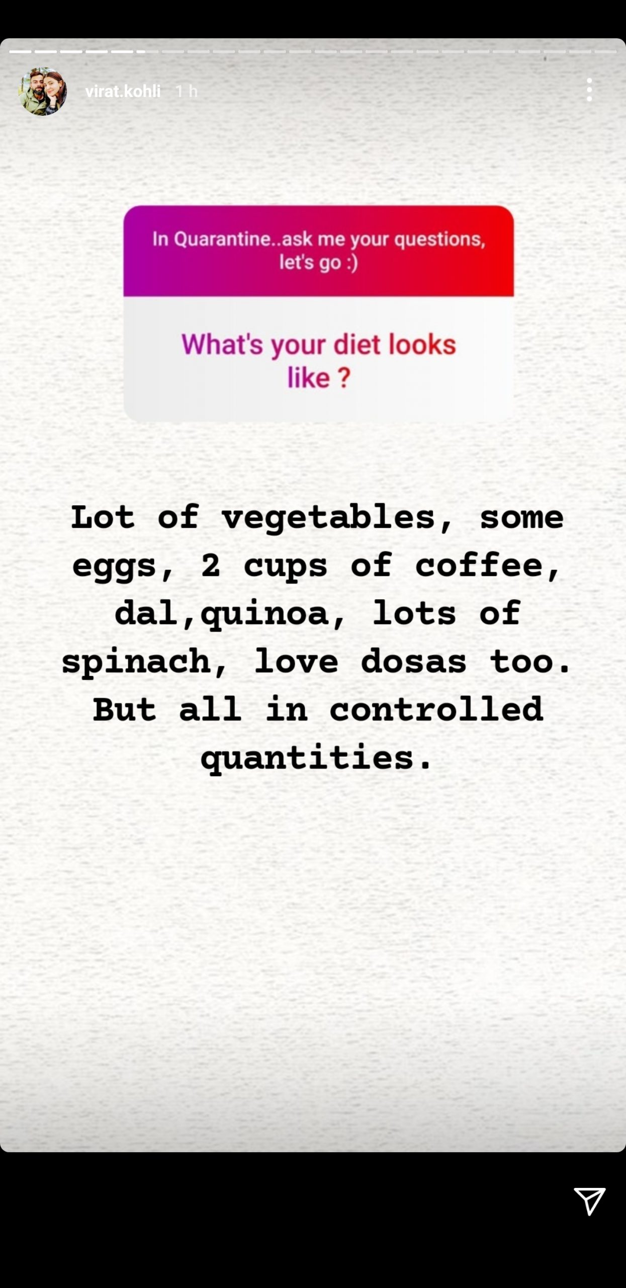 Virat Kohli Diet Plan