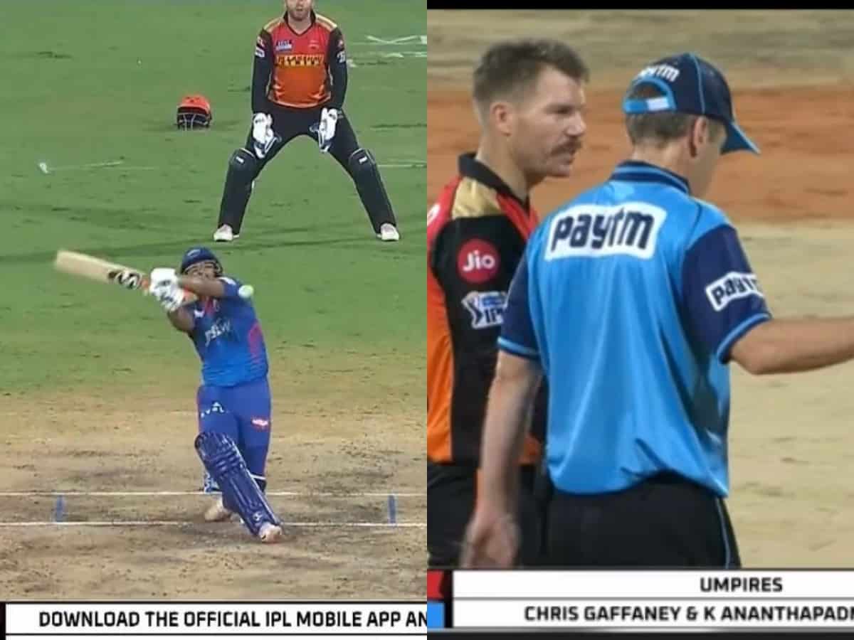 Vijay Shankar MOON BALL: David Warner unhappy with Umpire’s Decision-WATCH VIDEO SRH vs DC IPL 2021 today IPL match live score